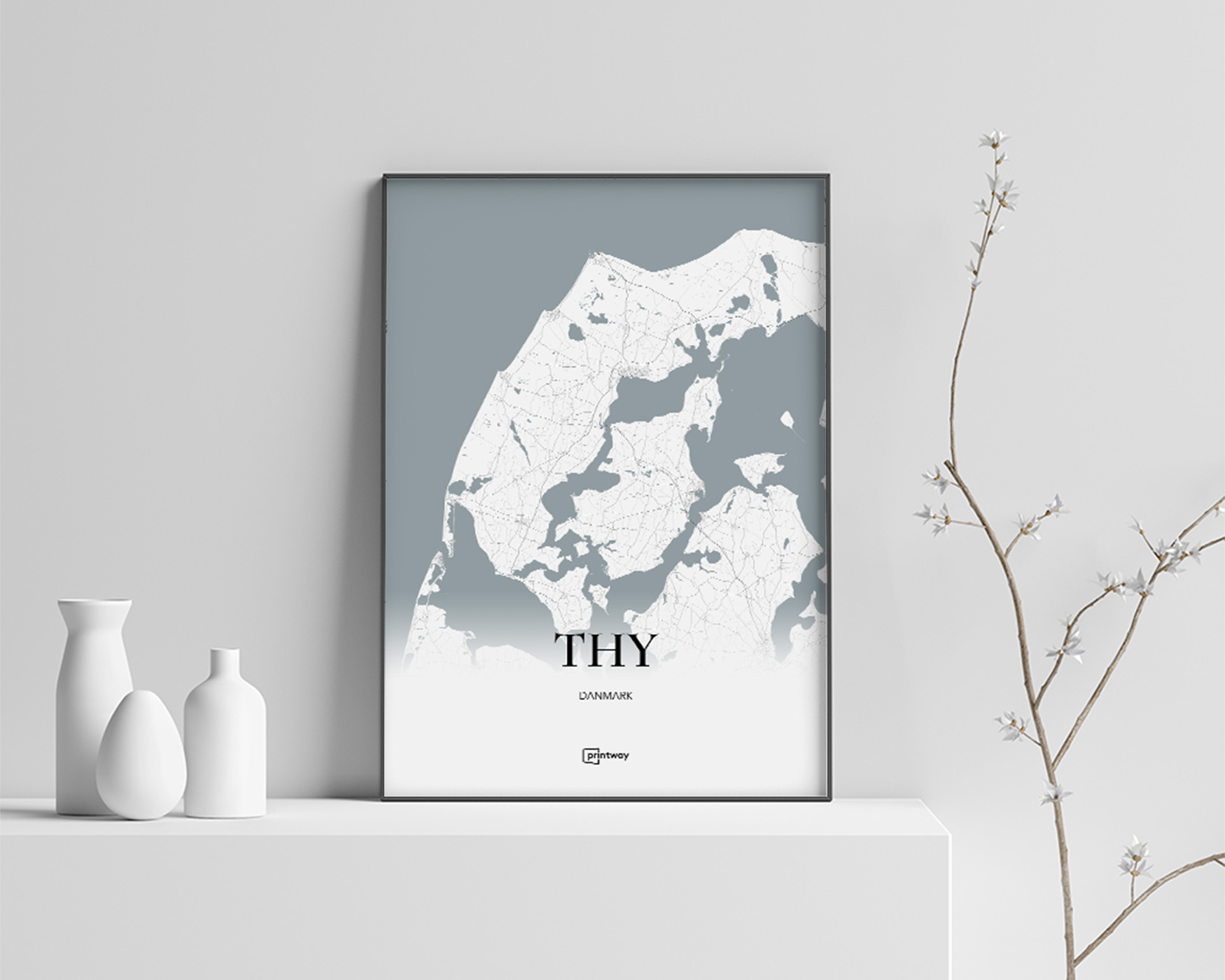 Thy Bykort Plakat – Minimalistisk Kunst til Dit Hjem