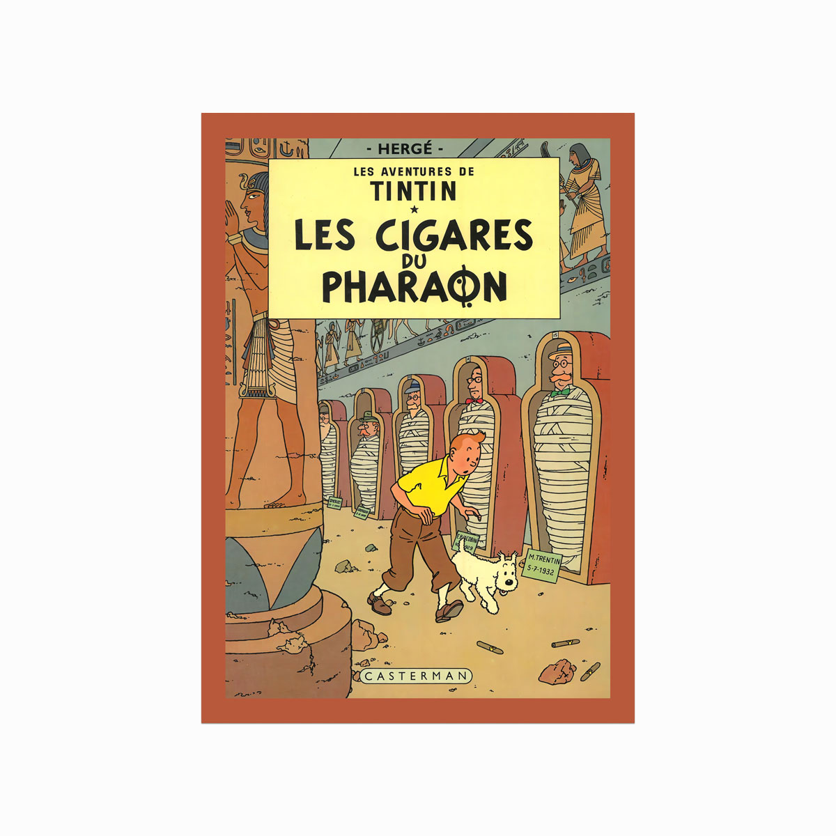 Tintin Plakat – Les Cigares Du Pharaon, 1934 Udsalg!