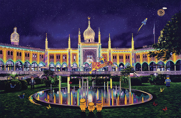 Farverig Tivoli Plakat fra Artpusher til Dit Hjem