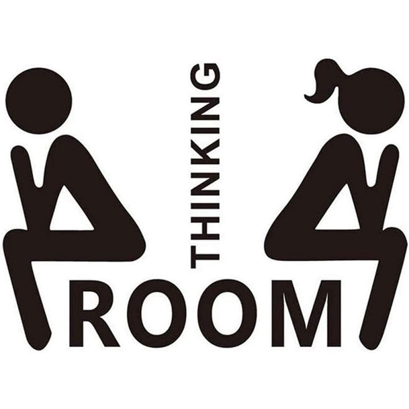 Toiletklistermærke - Sjovt Design til Tænkerummet