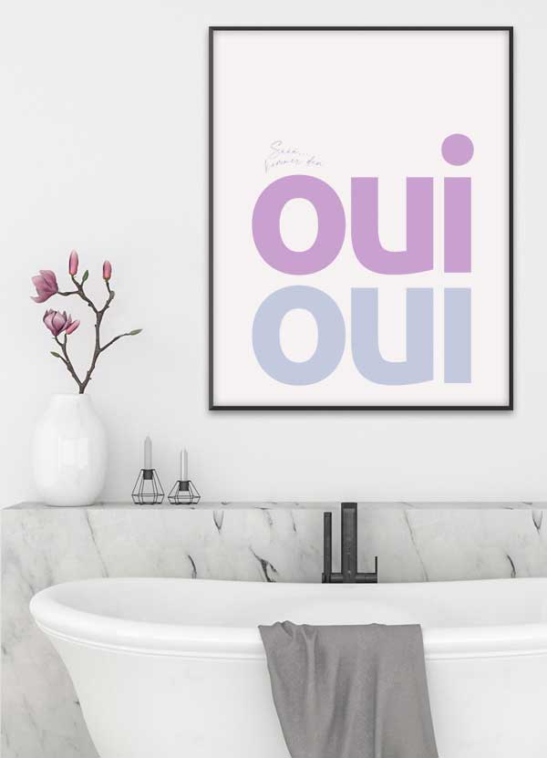 Toiletplakat Oui Oui – Sjov indretning til badeværelset