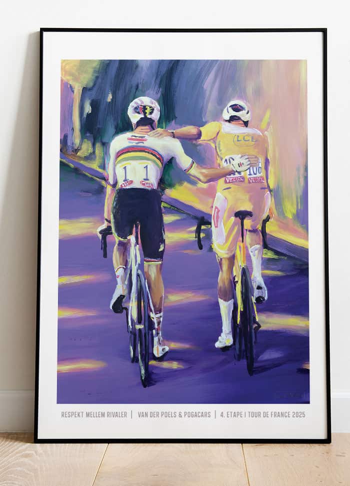 Tour   France-plakat  Respekt Mellem Rivaler Van Der Poel   Pogacar 21   29    A4     199 -