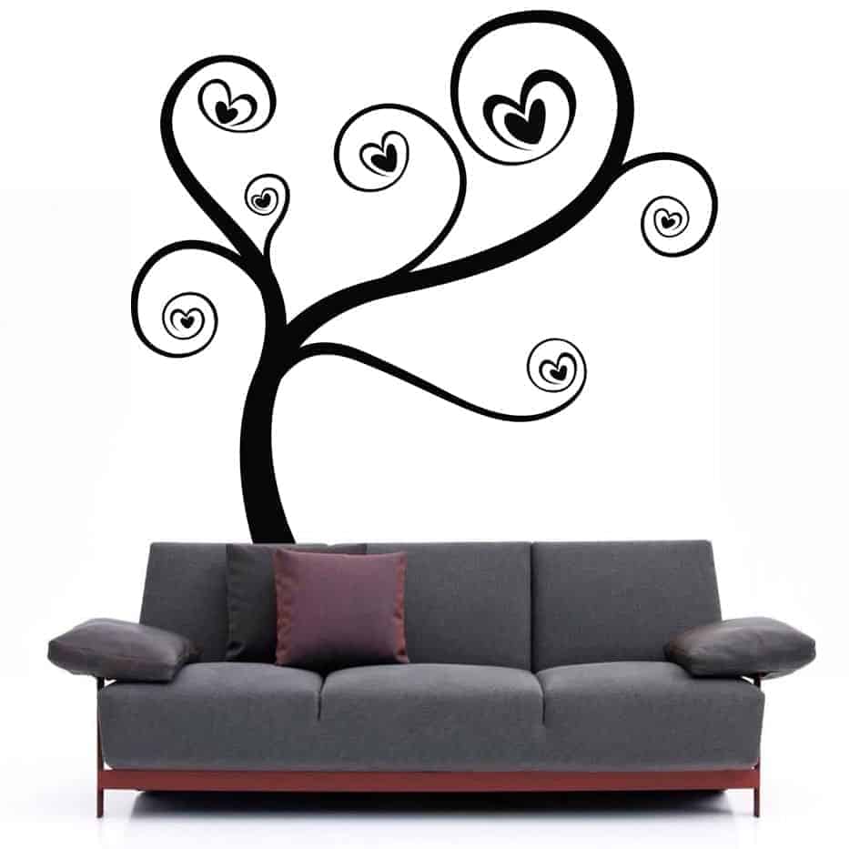 Træ Med Hjerter Wallsticker