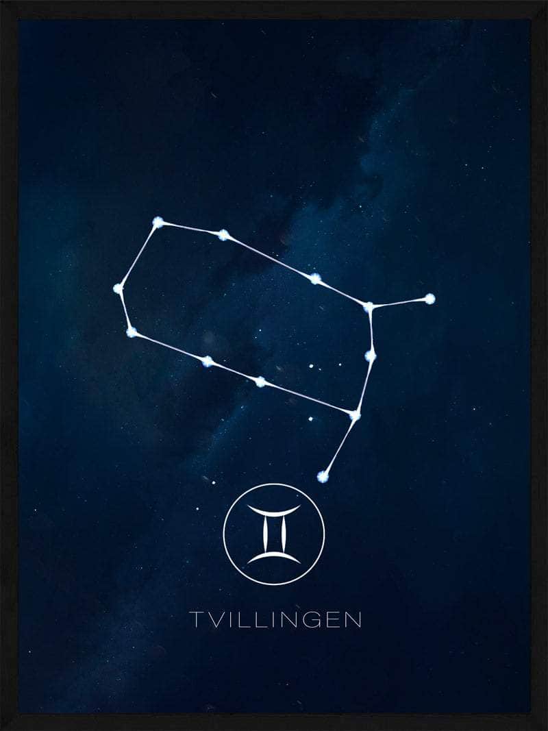 Tvillingernes Stjernetegn Plakat – Unik Nattehimmel Dekor.
