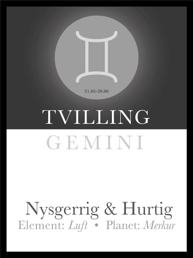 Tvillingernes Stjernetegn Plakat – Unik Indretning til Hjemmet