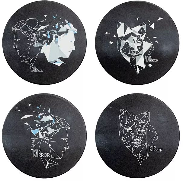 Twin Mirror Coaster Set Line Art