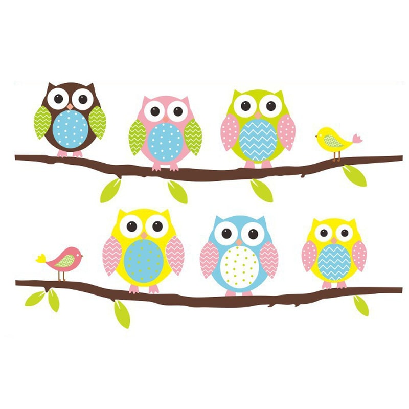 Farverig Ugle Wallsticker – Fantastisk Black Friday Tilbud!