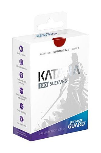 Ultimate Guard Katana Sleeves  Kortlommer  Standard Size Red  100 Sleeves