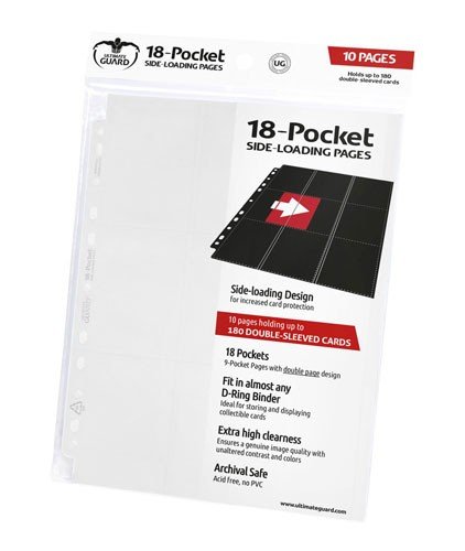 Ultimate Guard 18-pocket Pages  Mappelommer Til Ringbind 11 Huller  Side-loading White  Hvid   10