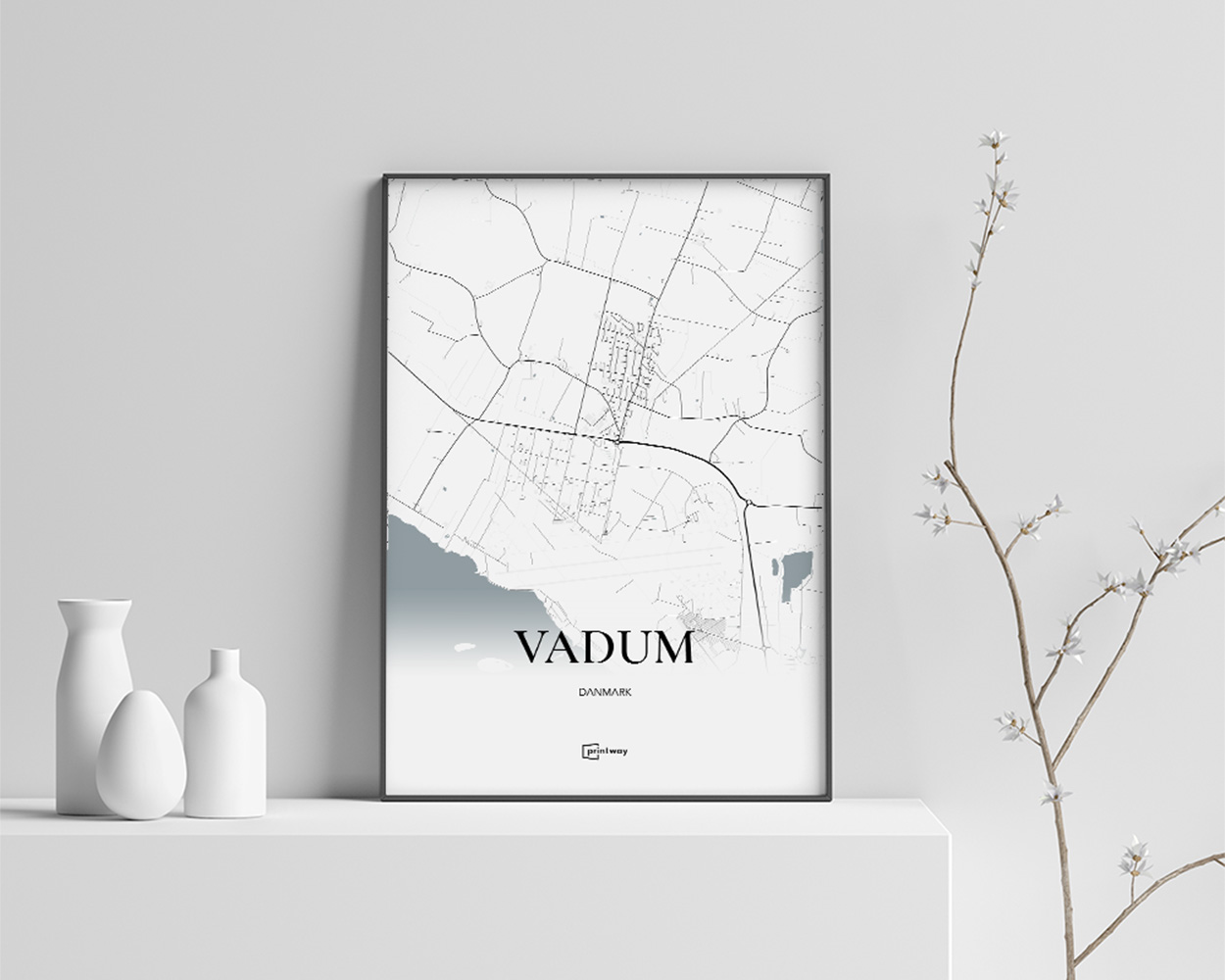 Vadum Bykort Plakat – Minimalistisk Indretning til Hjemmet