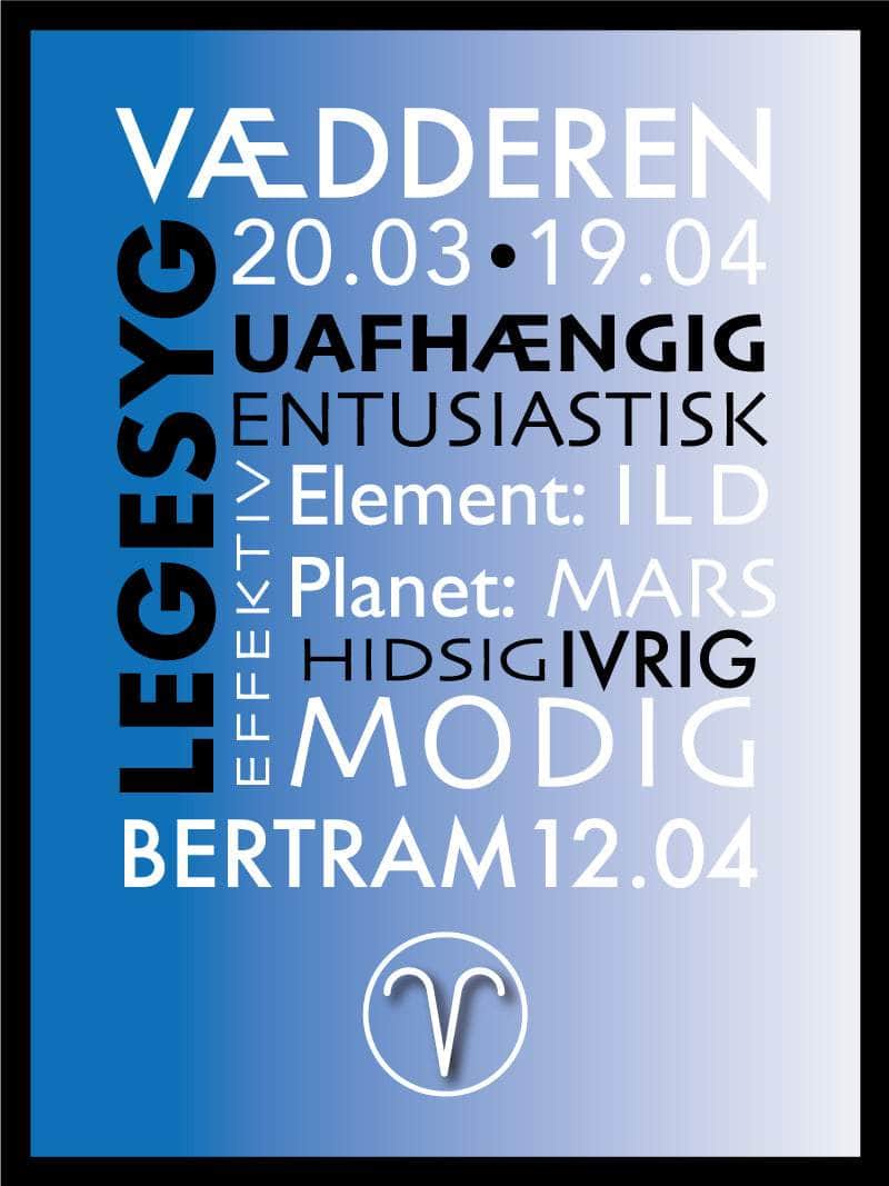 Vædderen Stjernetegn Plakat – Unik Indretning til Dit Hjem