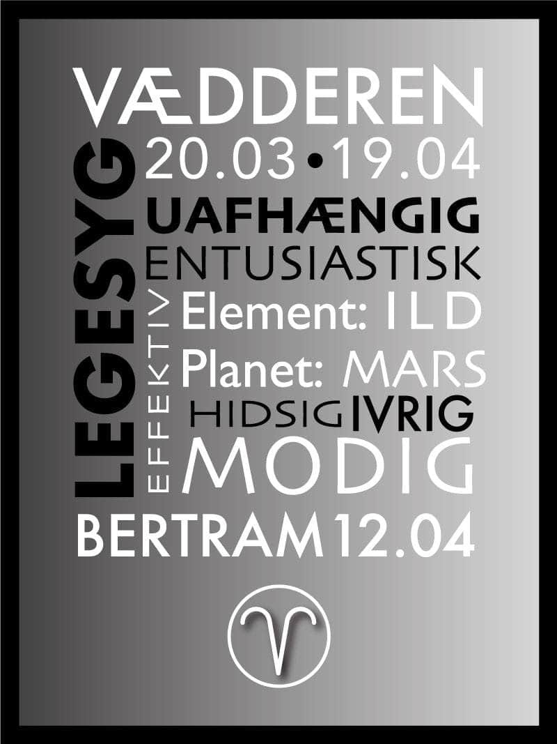 Vædderen Stjernetegn Plakat - Fantastisk Black Friday Tilbud!