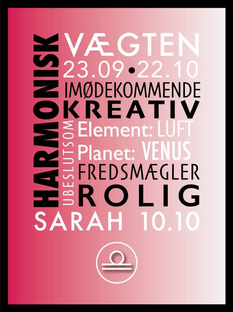 Unik Vægten Stjernetegn Plakat – Den Perfekte Gave!