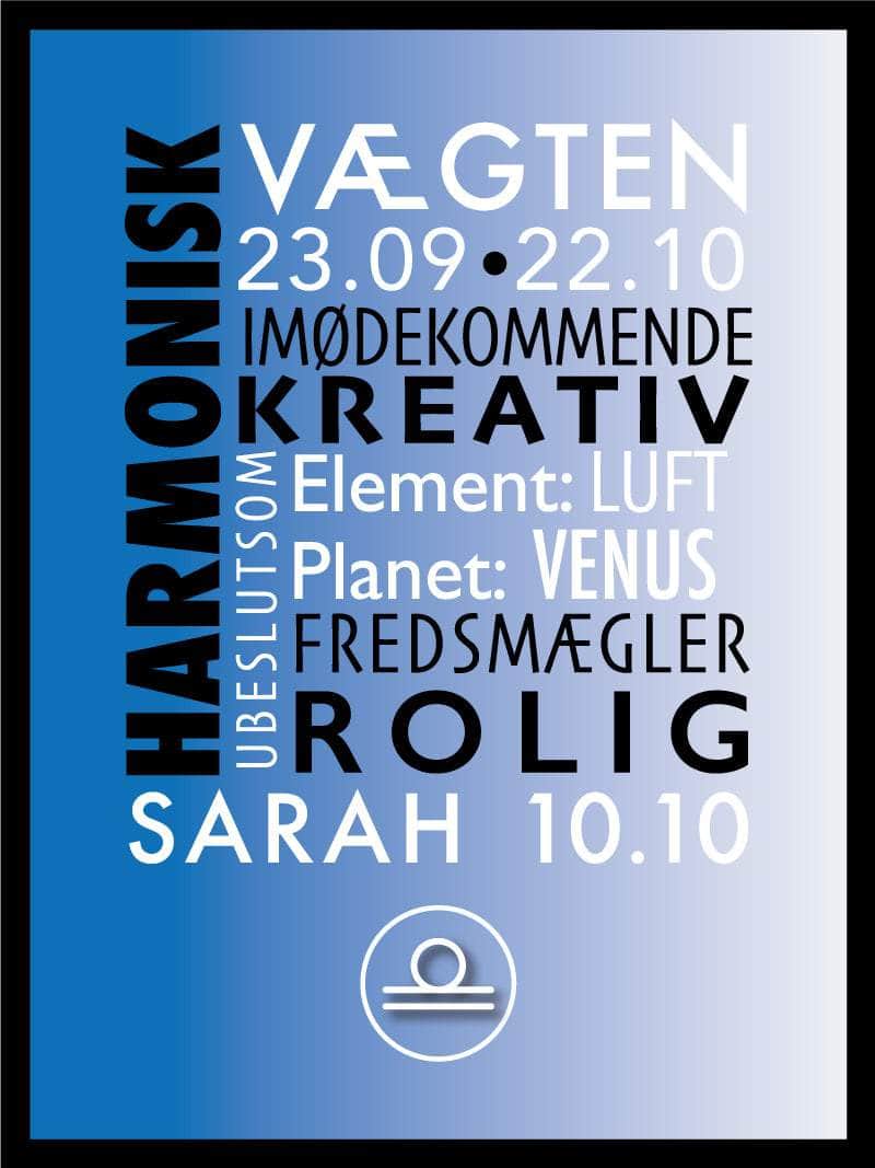Vægten Stjernetegn Plakat - Unik Indretning til Dit Rum