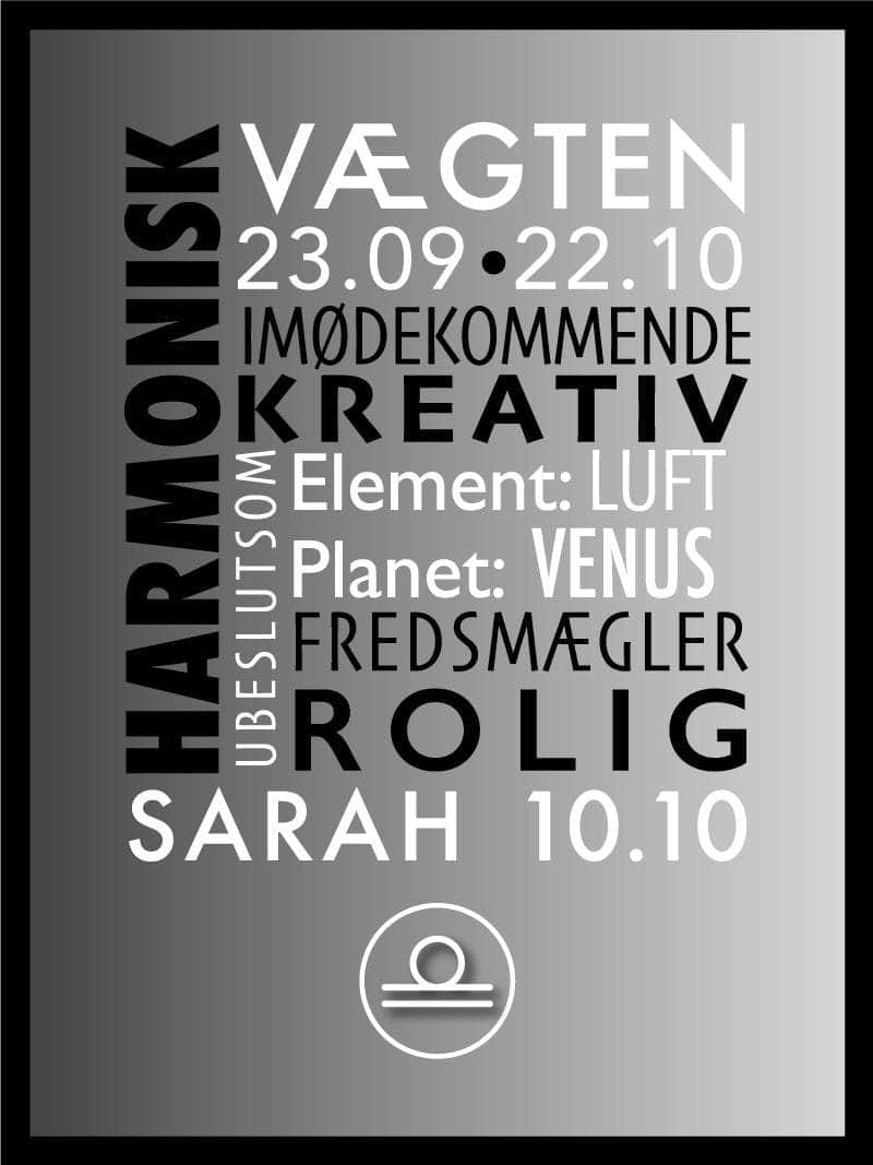 Vægten Stjernetegn Plakat – Elegant Dekoration til Hjemmet
