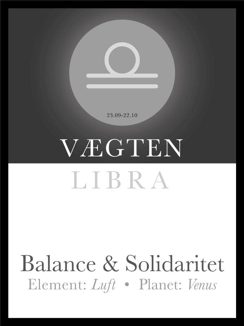 Vægten Stjernetegn Plakat - Elegant Design til Indretning