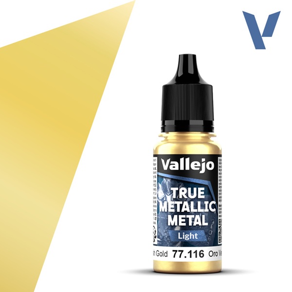 Vallejo Maling True Metallic Metal: Light Greenish Gold 18ml