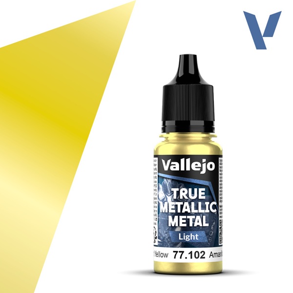Vallejo Maling True Metallic Metal: Light Radiant Yellow 18ml