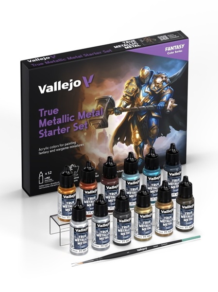 Vallejo Maling True Metallic Metal: Starter Set  12 Colors