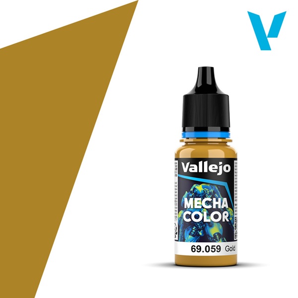 Vallejo Mecha Airbrush Color: Metallic Gold 18ml