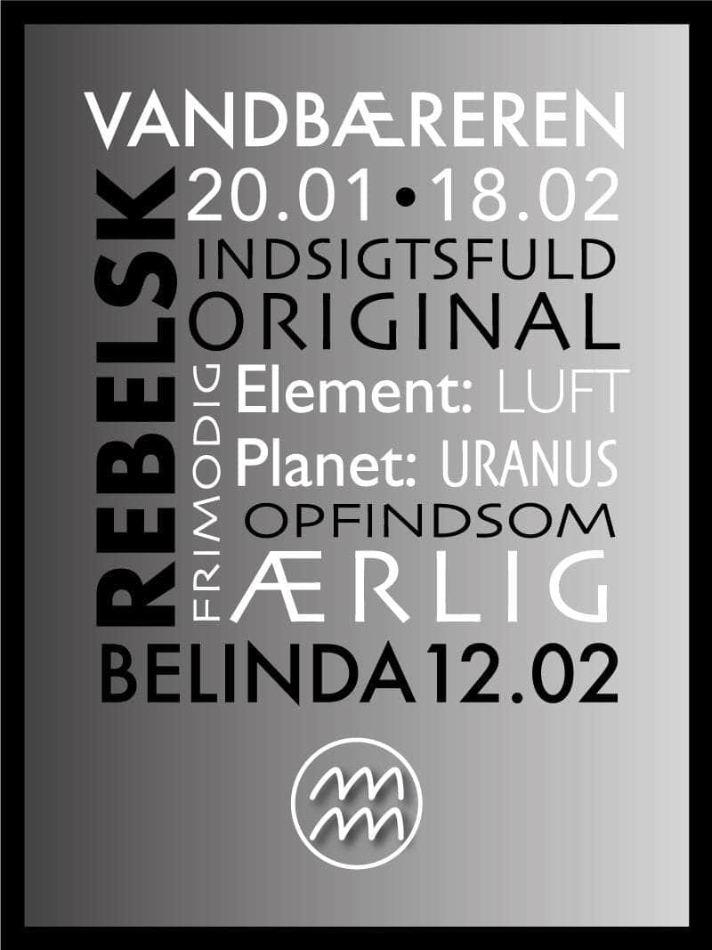 Vandbærer Stjernetegn Plakat – Unik Design til Dit Rum