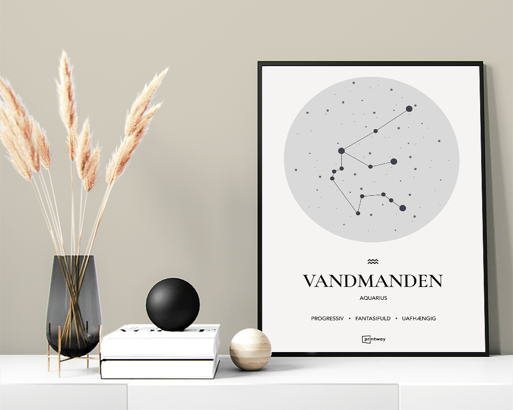 Vandmanden Stjernetegn Plakat – Minimalistisk Design A1