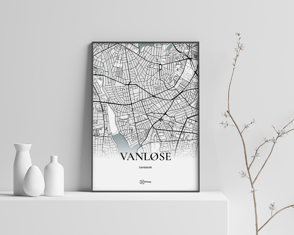Vanløse Bykort Plakat – Minimalistisk Design A4