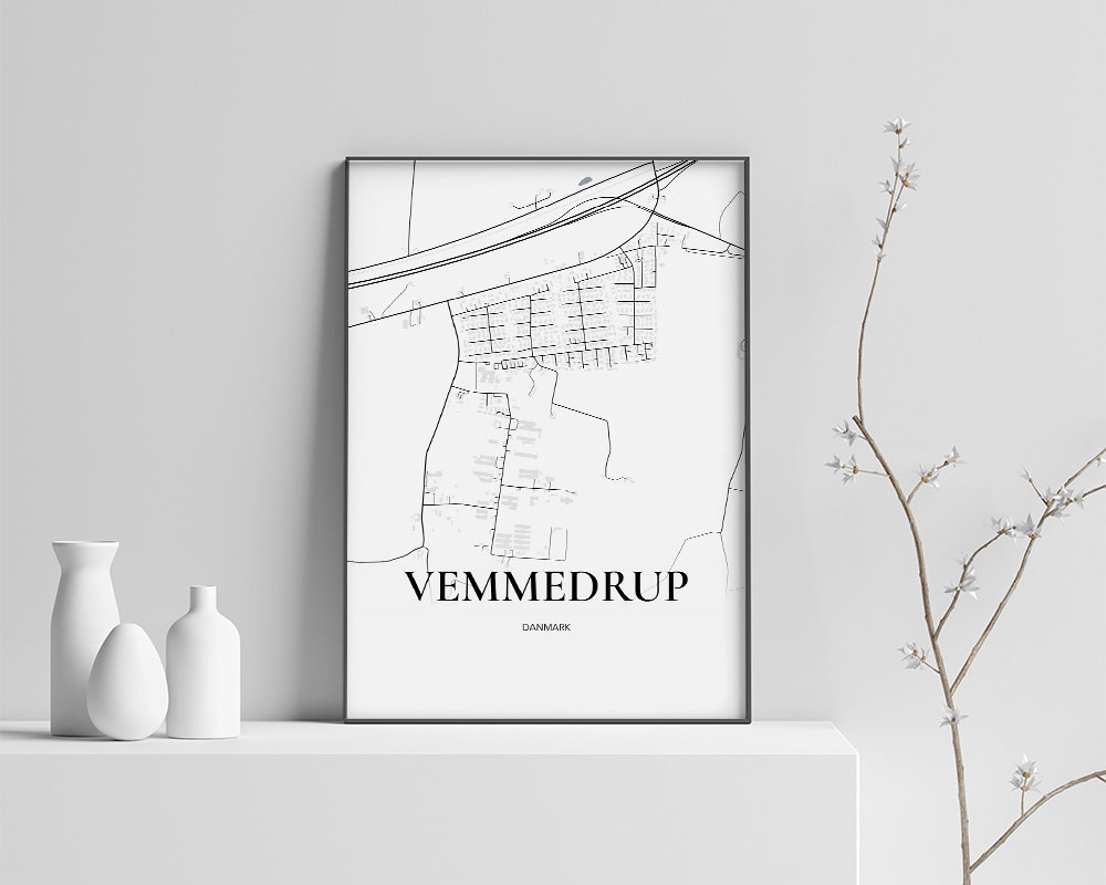 Vemmedrup Bykort Plakat – Elegant Minimalisme 70x100 cm