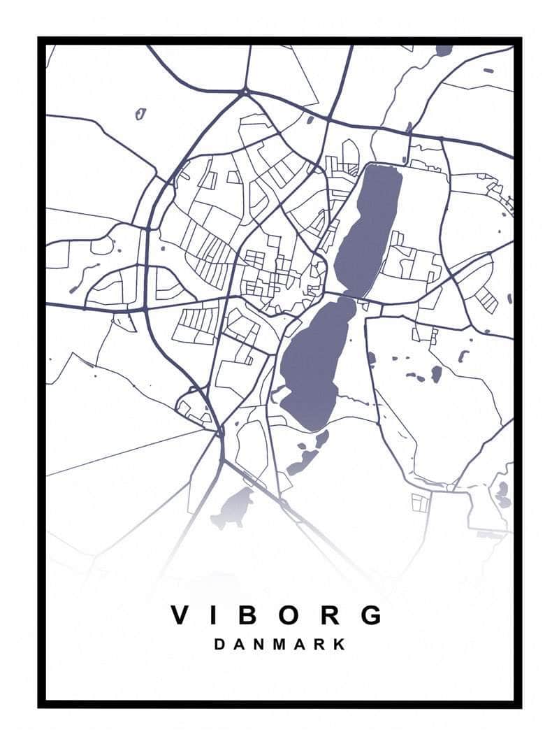 Viborg Bykort Plakat – Giv Dit Rum Et Personligt Touch!