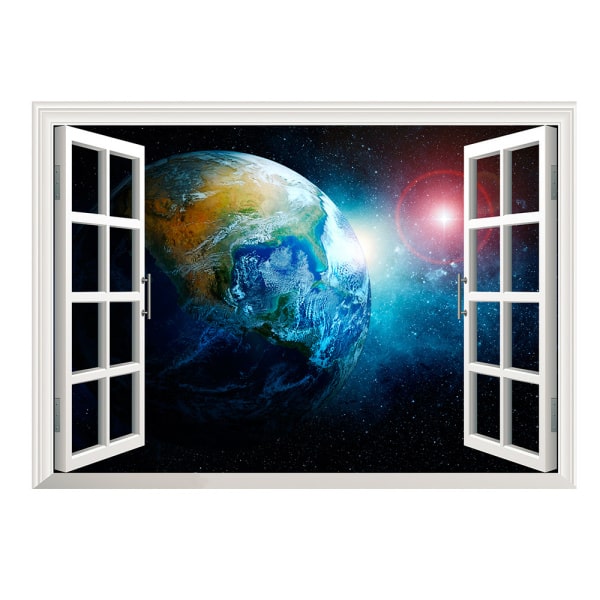 Magisk Univers Vindue Wallsticker – Udsigt til Stjernerne!