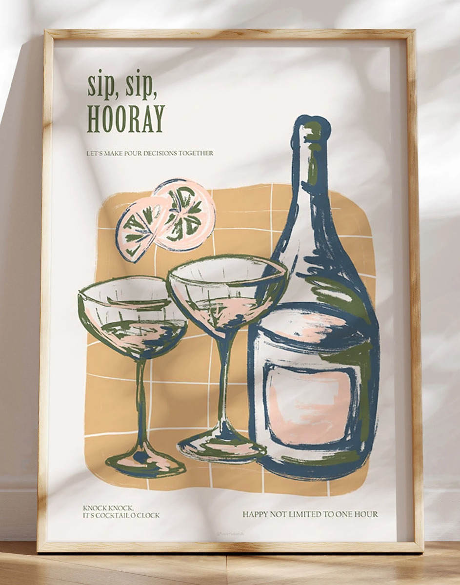 Vinplakat Sip  Sip  Hooray