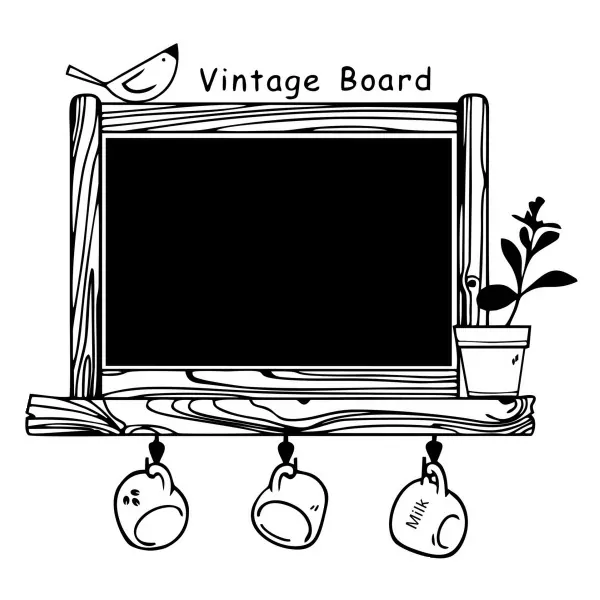 Vintage Kridt Tavle Wallsticker – Elegant Indretning Tilbud!