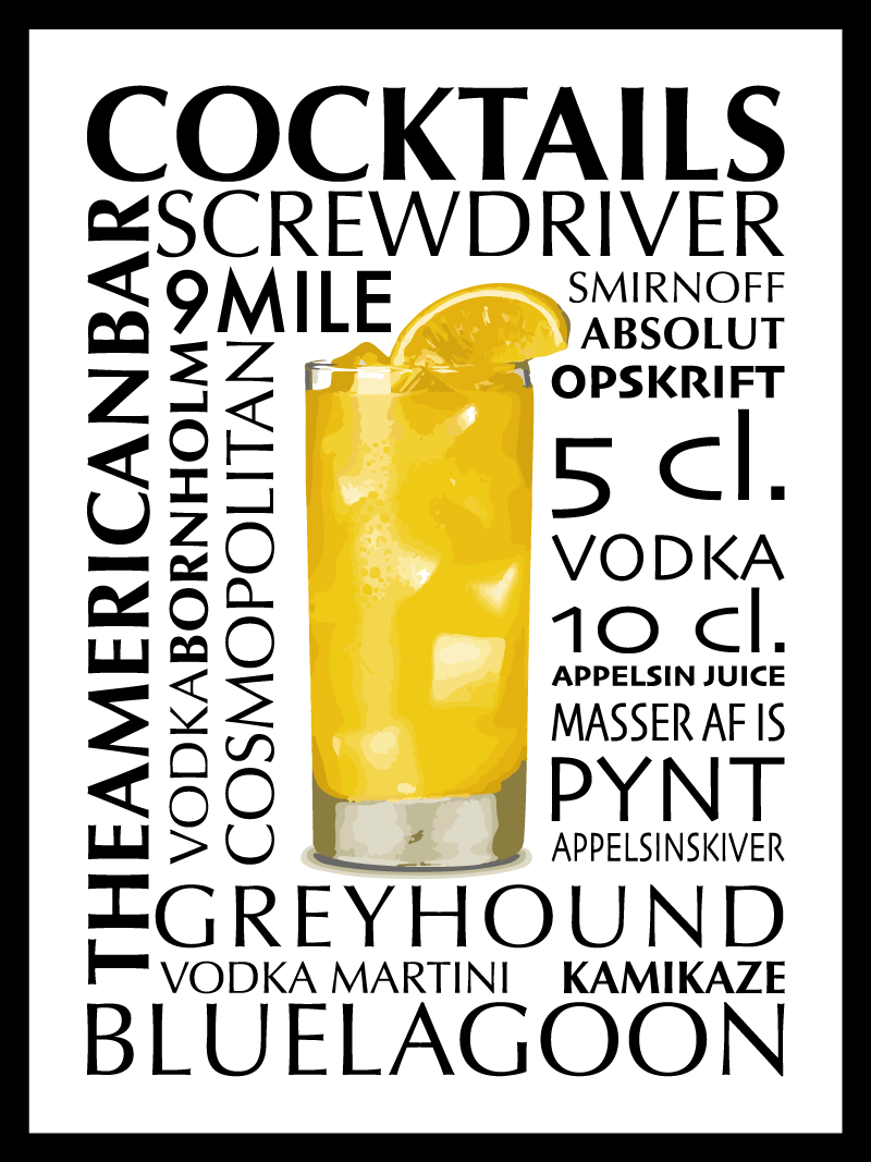 Vodka Plakat – Den perfekte dekoration til cocktailentusiaster!