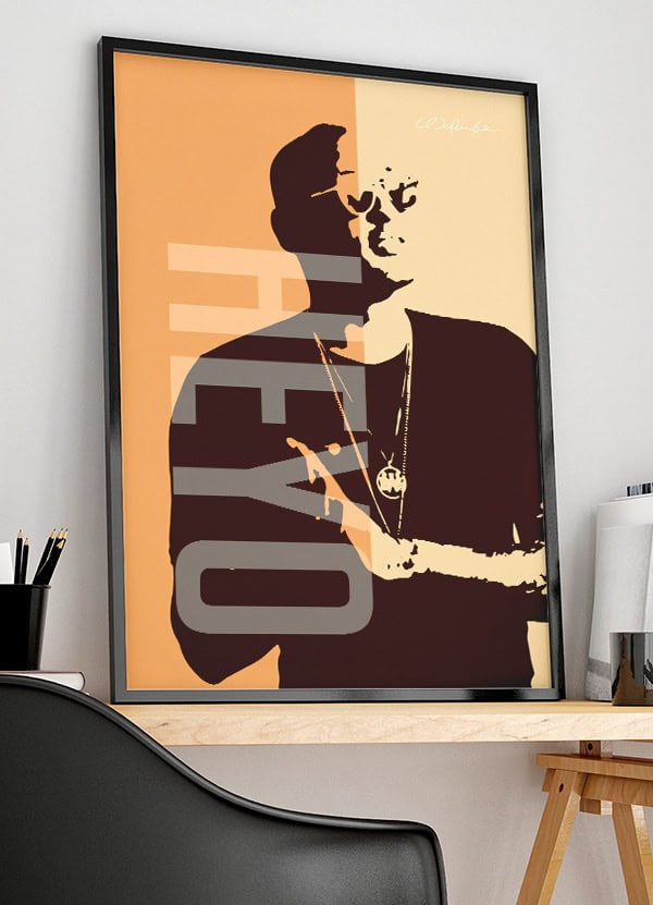 Wafande Plakat - Heyo Gul A4 - Unik Vægdekoration