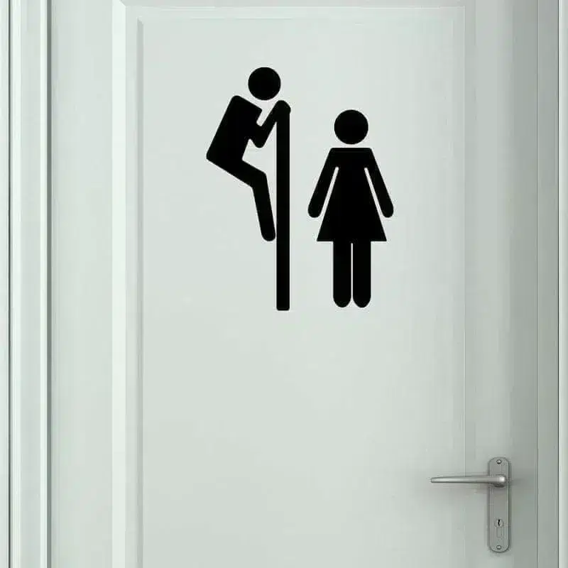Elegant Toilet Skilt – Stilfuldt Vægklistermærke til Badeværelset