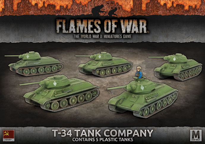 Wwii Soviet  -34 Tank Company  X5 Plastic Tanks