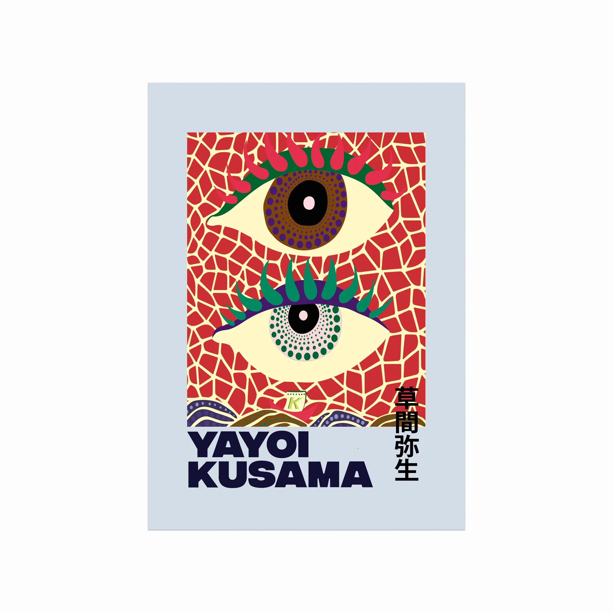 Yayoi Kusama Plakat - Blå Øjne til Dit Hjem