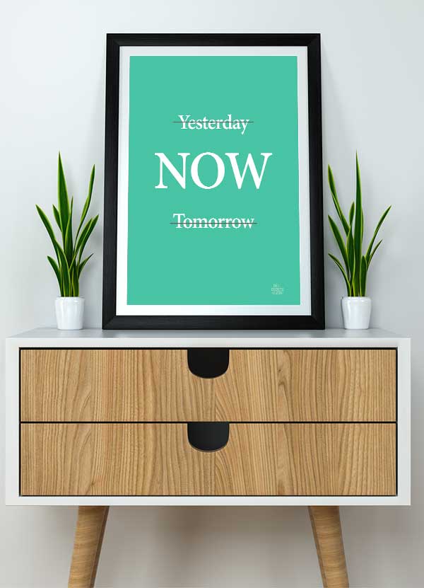 Plakat: Yesterday, Now, Tomorrow - Grøn A4