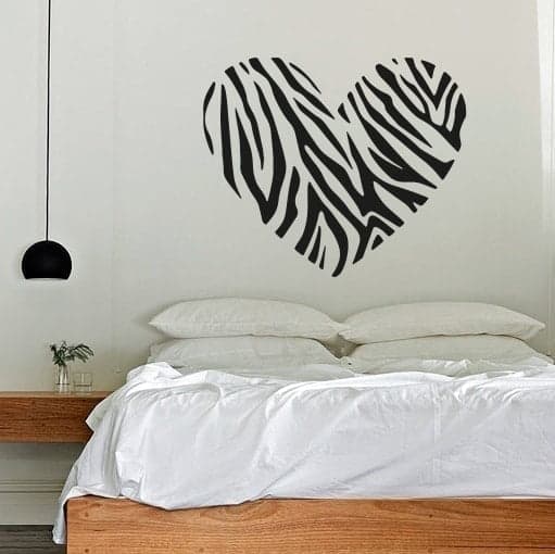 Zebra Hjerte Væggelabel – Unik vægdekoration til hjemmet!