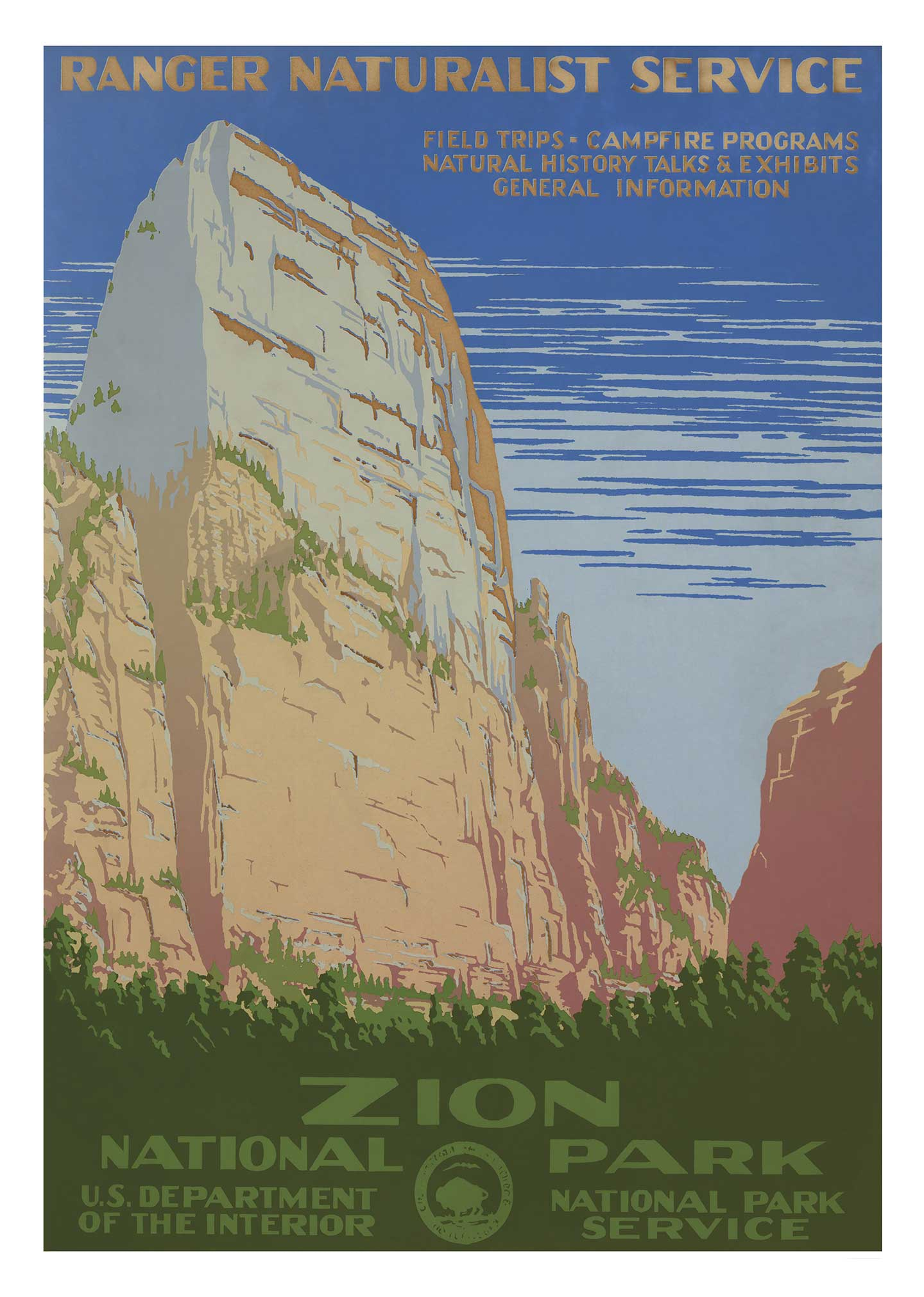 Zion National Park   Vintage Vista Designs