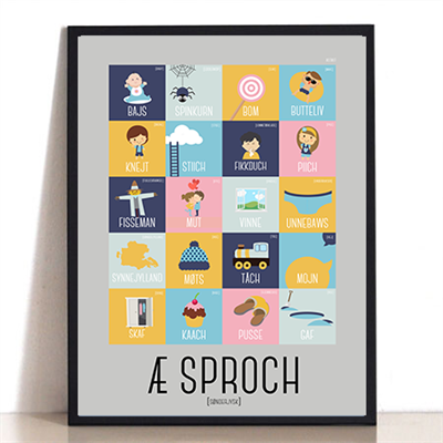 Sproch Plakat – Lær Sønderjysk Med Stil! Unik Vægdekoration!
