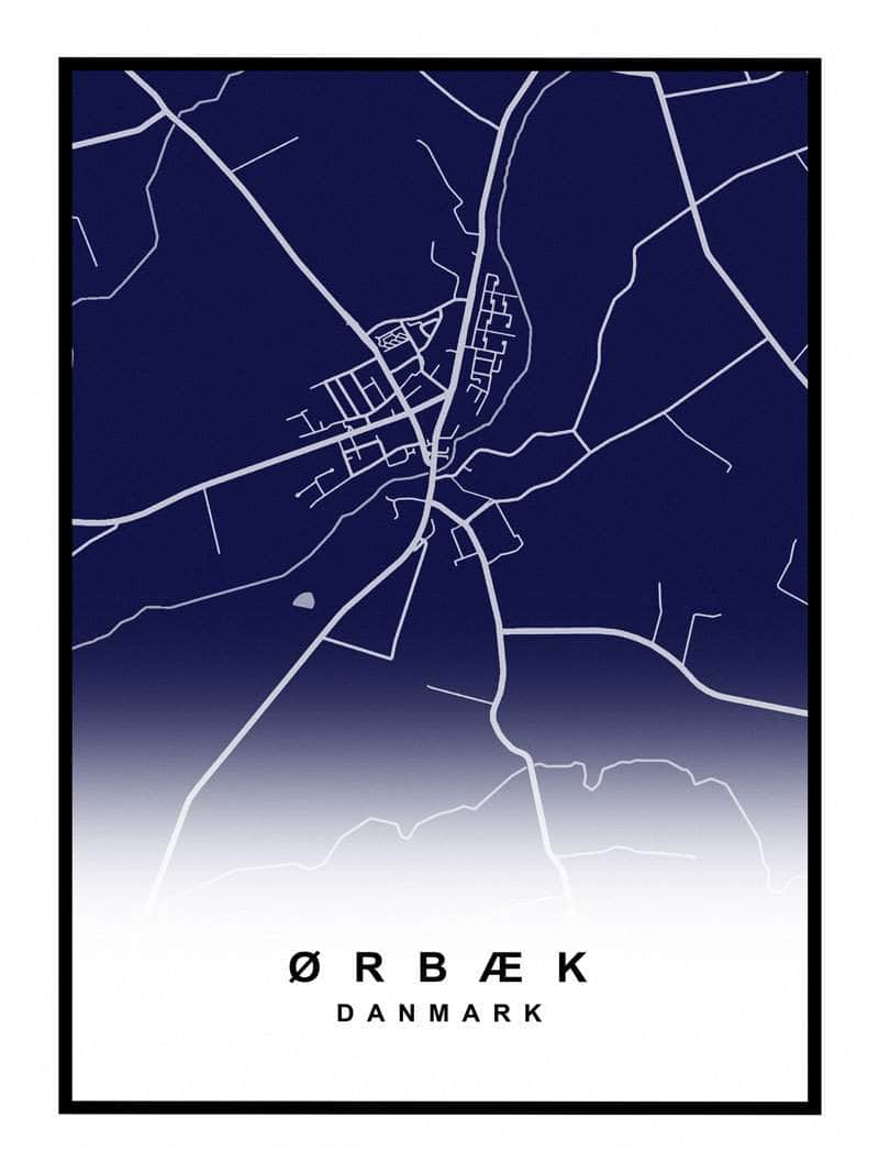 Ørbæk Plakat – Detaljeret Kort over Ørbæk By