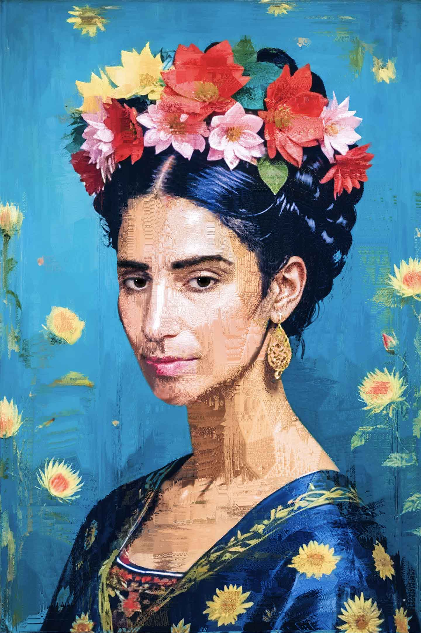 Frida Kahlo Kunsttryk af Lotte Grarup – Unik Indretning