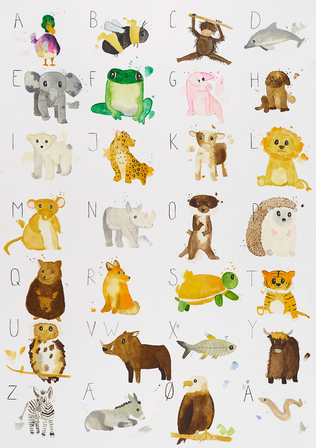 Farverig ABC Plakat fra Et Lille Atelier – 50% rabat!