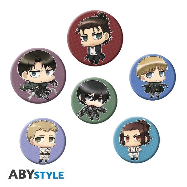 Attack on Titan Badge Pack - Chibi Karakterer