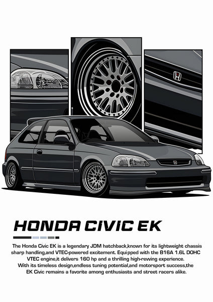 Bil Plakat 97 Honda Civic