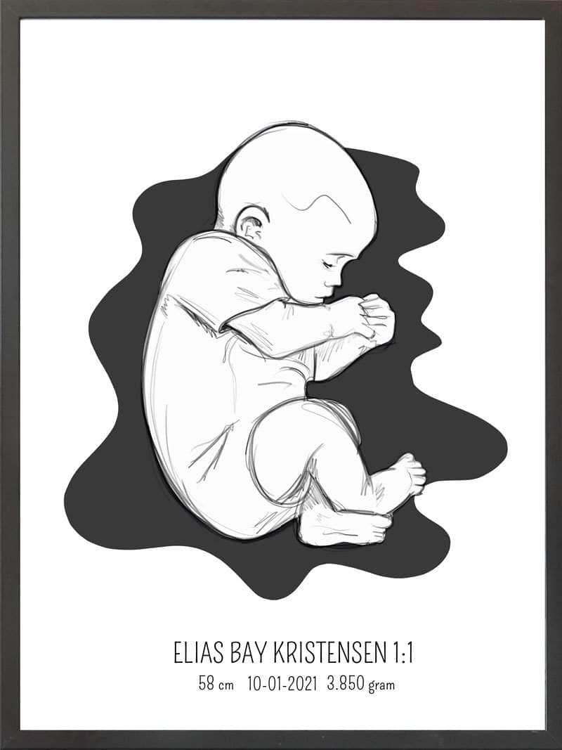 Fødselsplakat: Fosterstilling i Blå
