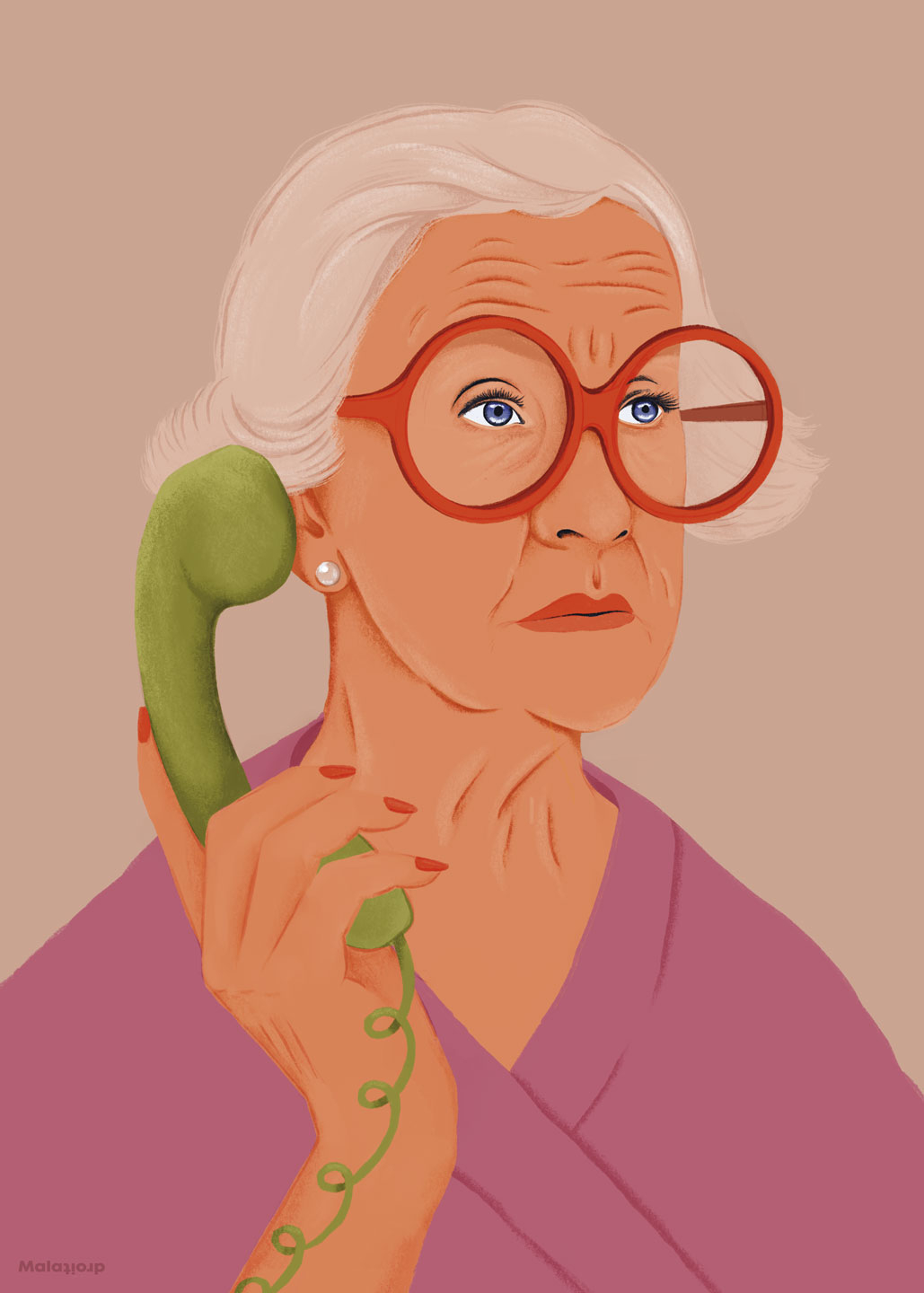 Call Girl Rosa Pink - Unik Kunstplakat til Dit Hjem