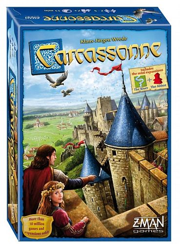 Carcassonne  Engelsk   Grundspillet  New Edition 2014    Med The River   The Abbot