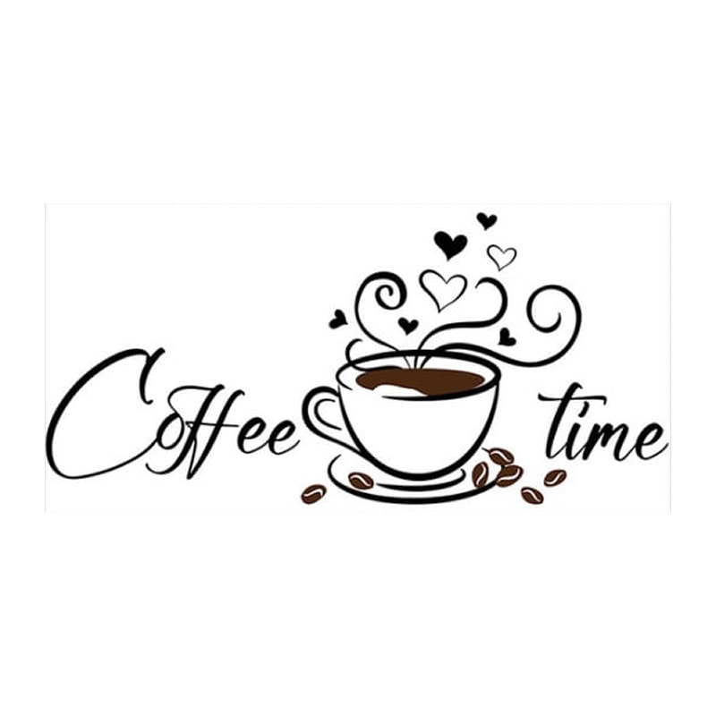 Kaffetid Væggesticker – Elegant Dekoration til Kaffehjørnet
